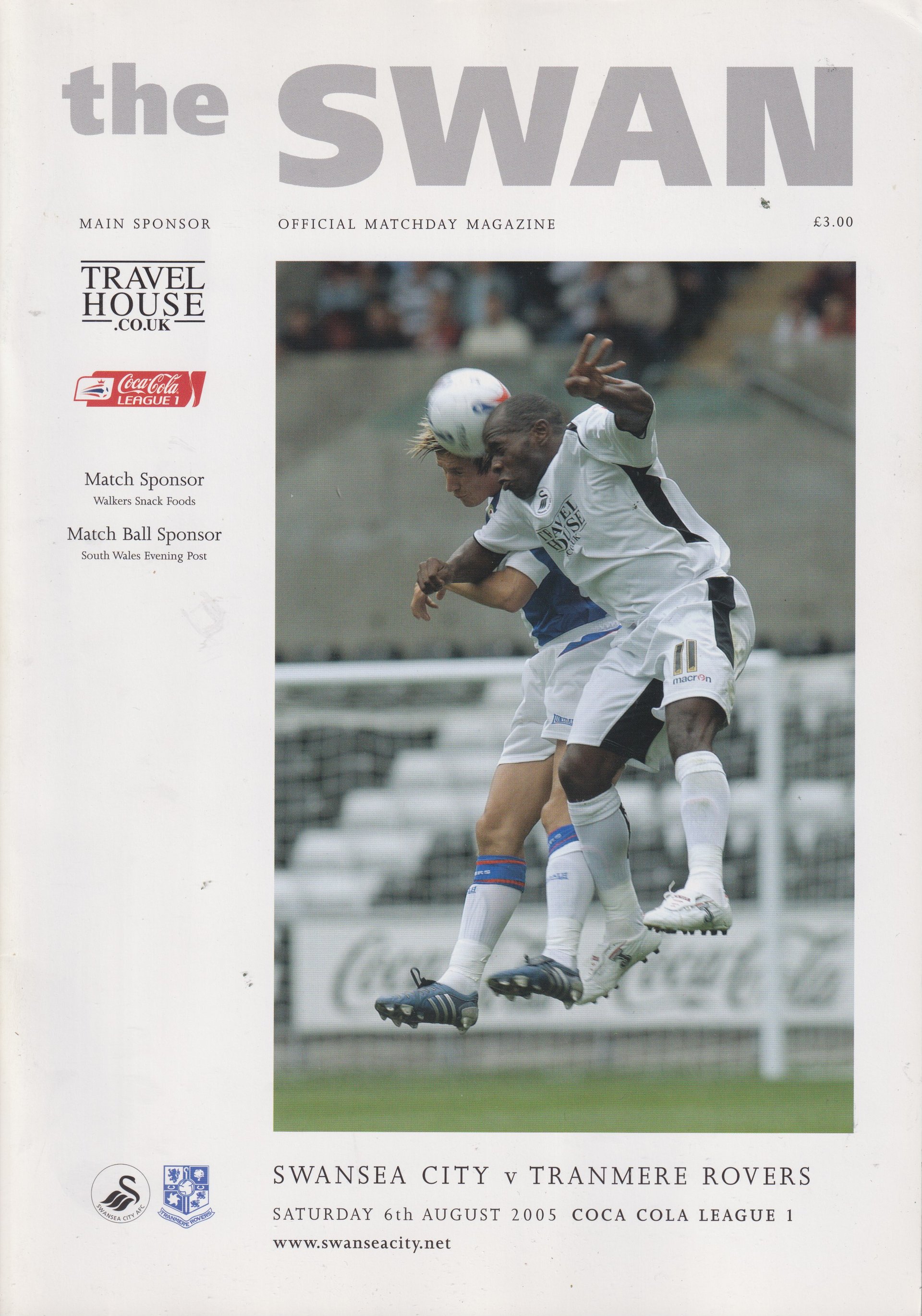 Swansea City v Tranmere Rovers match programme